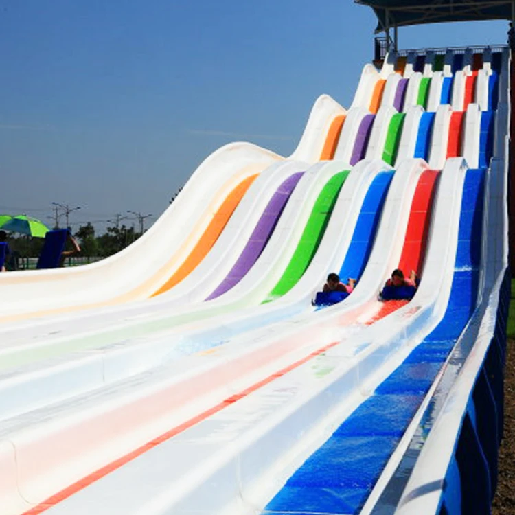 factory price supply Side-by-side Fiberglass rainbow water Slide Racing Waterslide Custom Water Slides