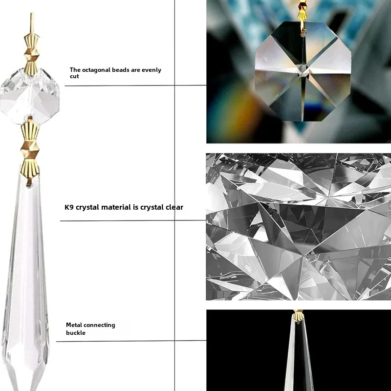 Multi-Size Decorative Crystal Pendant Chandelier with Pearl and Glass Beads Featuring Prism Lampwork & Glass Beads