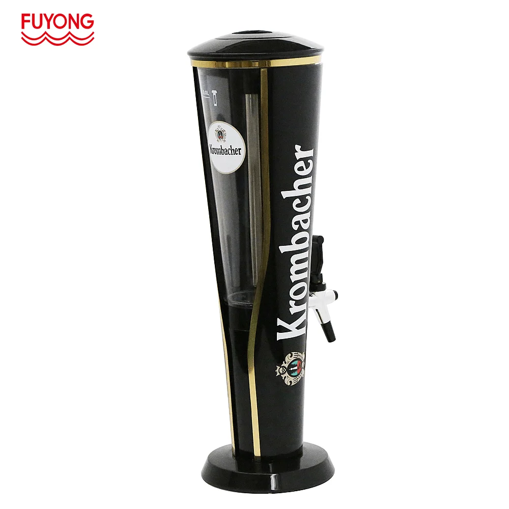Premium quality beer dispenser 3 liters beverage beer tower with ice tube drink dispensers