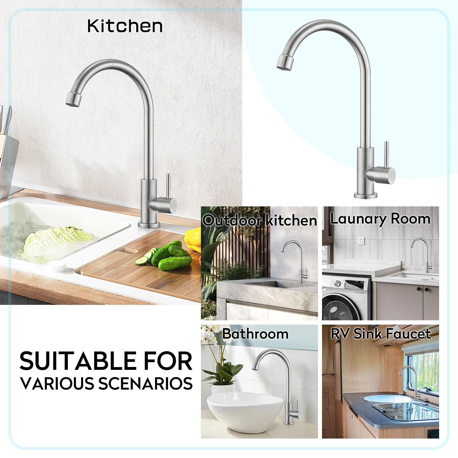 Single drinking water faucet kitchen filter faucet black