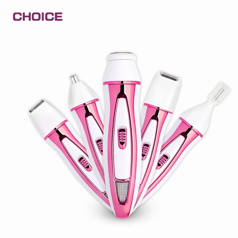 5 In 1 Depilador Lady Shaver Rechargeable Body Trimmer Electric Facial Hair Remover For Women