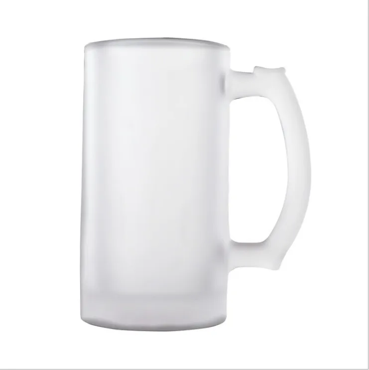 Large frosted beer mug 500ml glass beer mug high quality 0.5l beer glass mug for sale