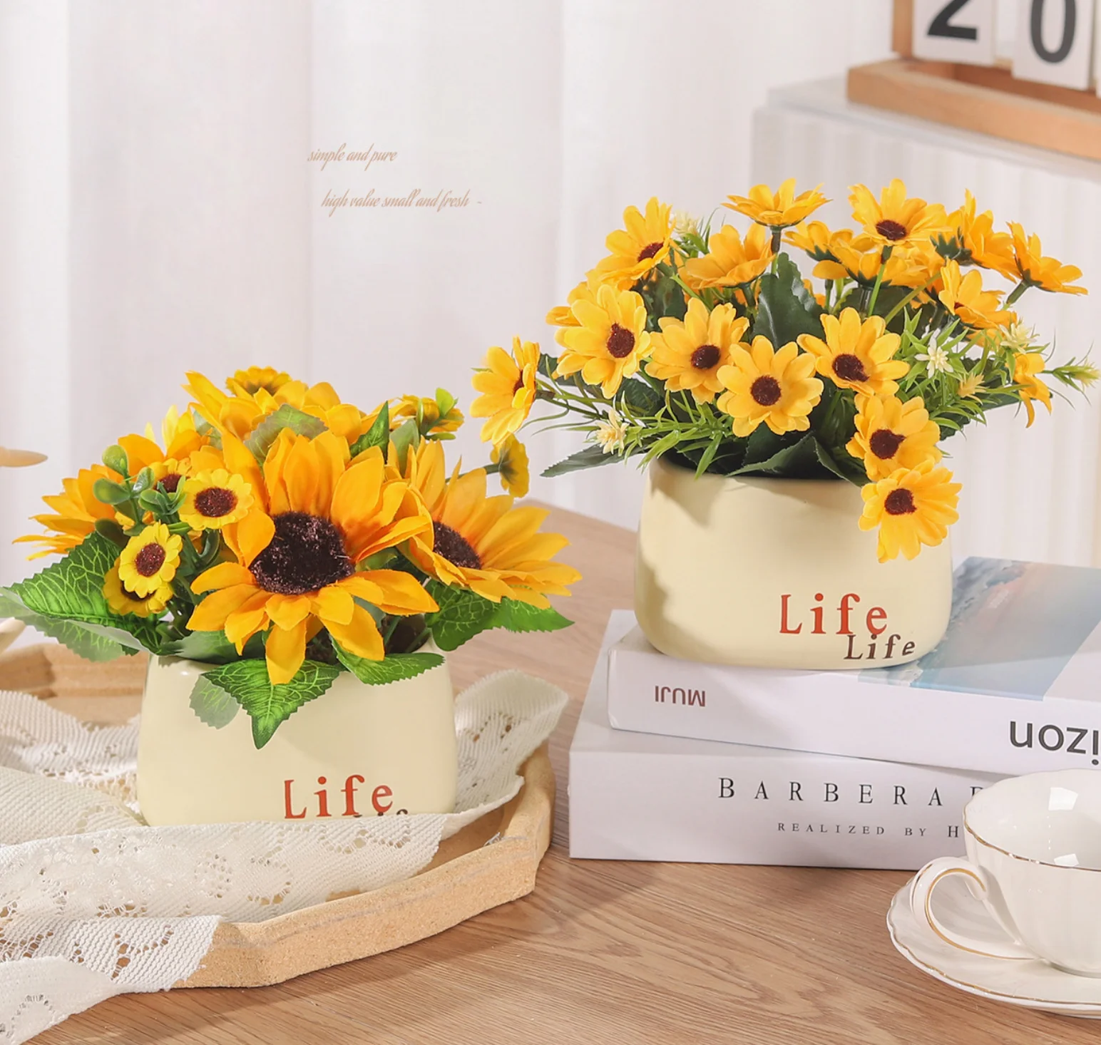 Home Office Decoration Plant Tabletop Decoration Artificial Potted Flower Mini Artificial Flowers Garden Decor Accessories