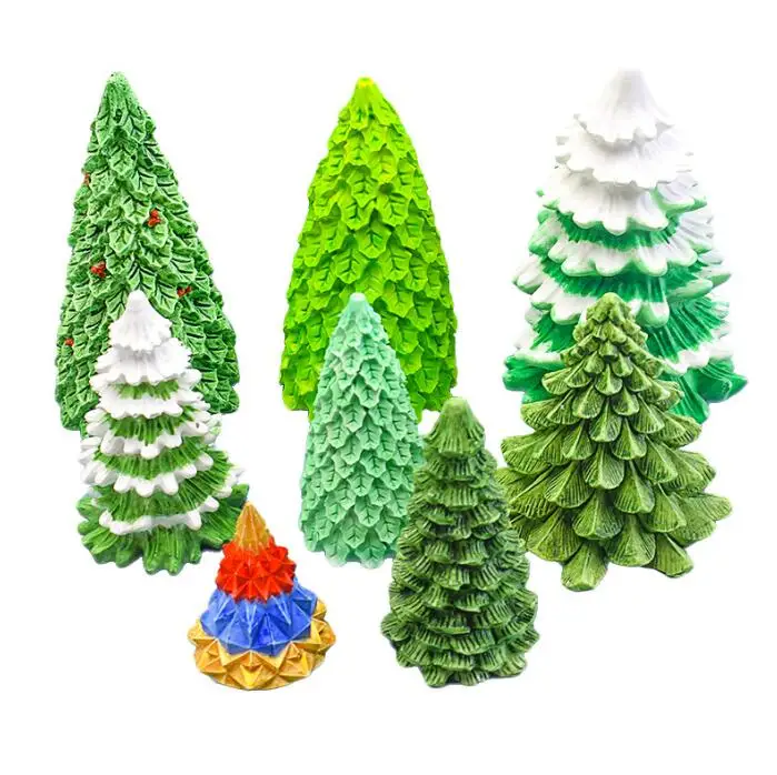 HY 3D Christmas Tree Silicone Candle Mold for Candle Making