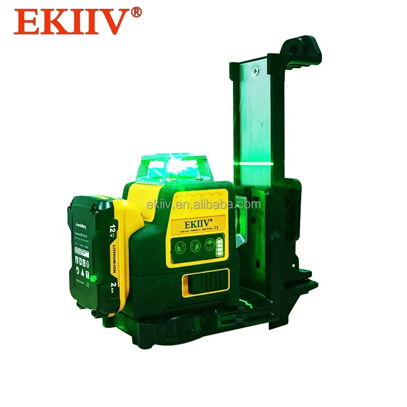 Ekiiv Durable Use Multipurpose Outdoor 500M 3D Green Auto Self-Leveling Laser Level Rotary Cross Measure Laser Level