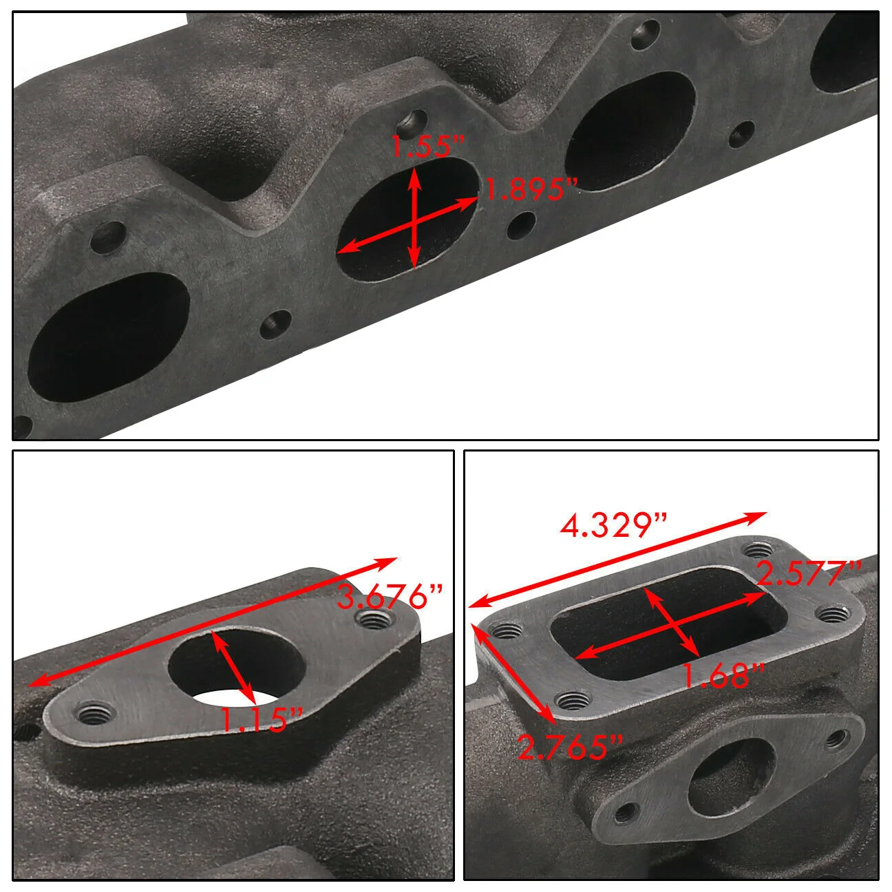 CAST IRON TURBO MANIFOLD EXHAUST FOR HONDA H22A 1992-2001 PRELUDE BB4 BB6