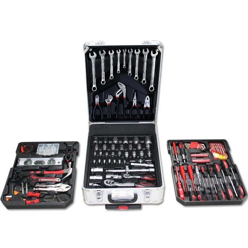 499 pieces aluminum box for household 4S shop special hardware trolley aluminum box auto repair wrench Mechanical Tools Set