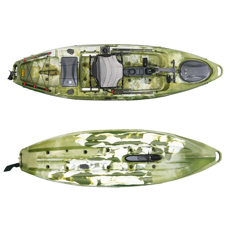 Single Seat One Person Fishing Sit On Top Pedal Drive System Plastic Kayak