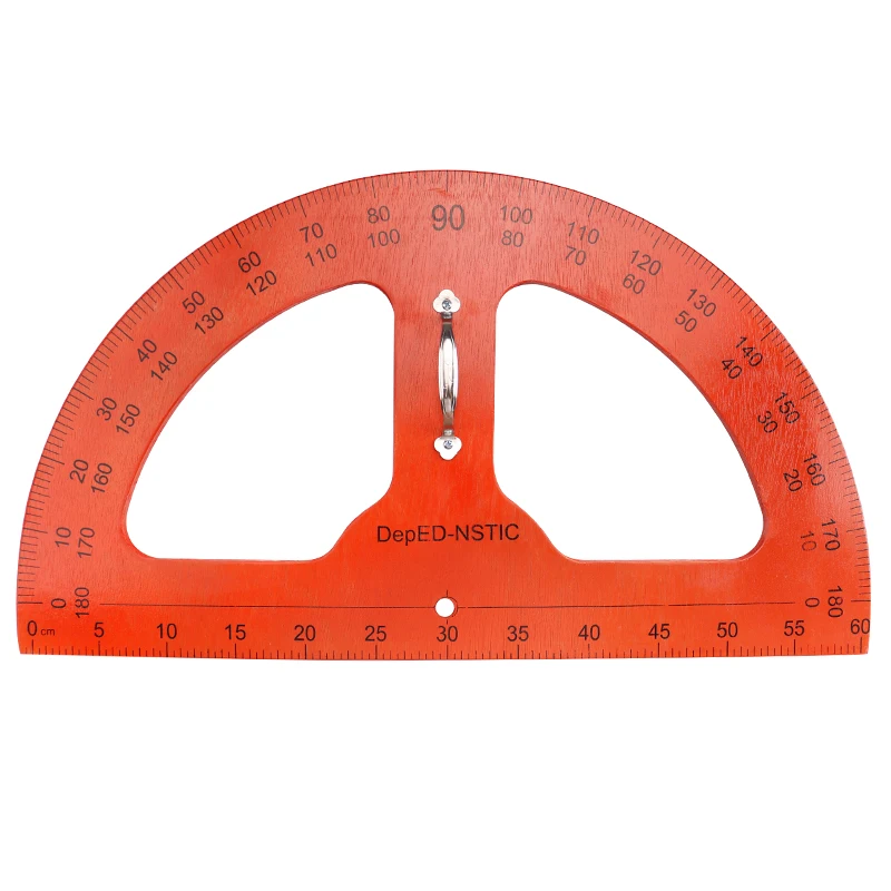 
60cm 180 degree blackboard protractor with movable metal handle 