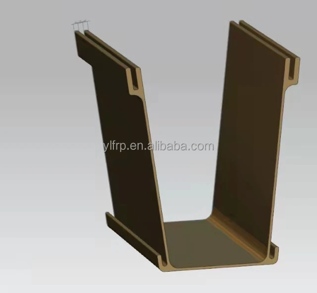 China Fiberglass Product GRP Pultruded Composite Profiles FRP U Beam
