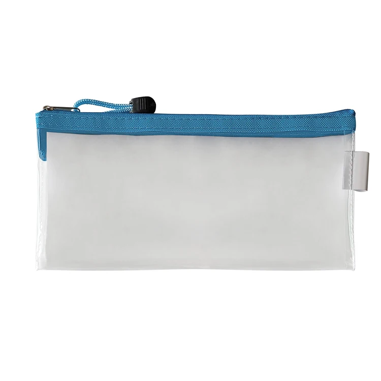 Ready to ship low price pvc plastic school stationary personalized transparent pencil pouch bag custom pencil case
