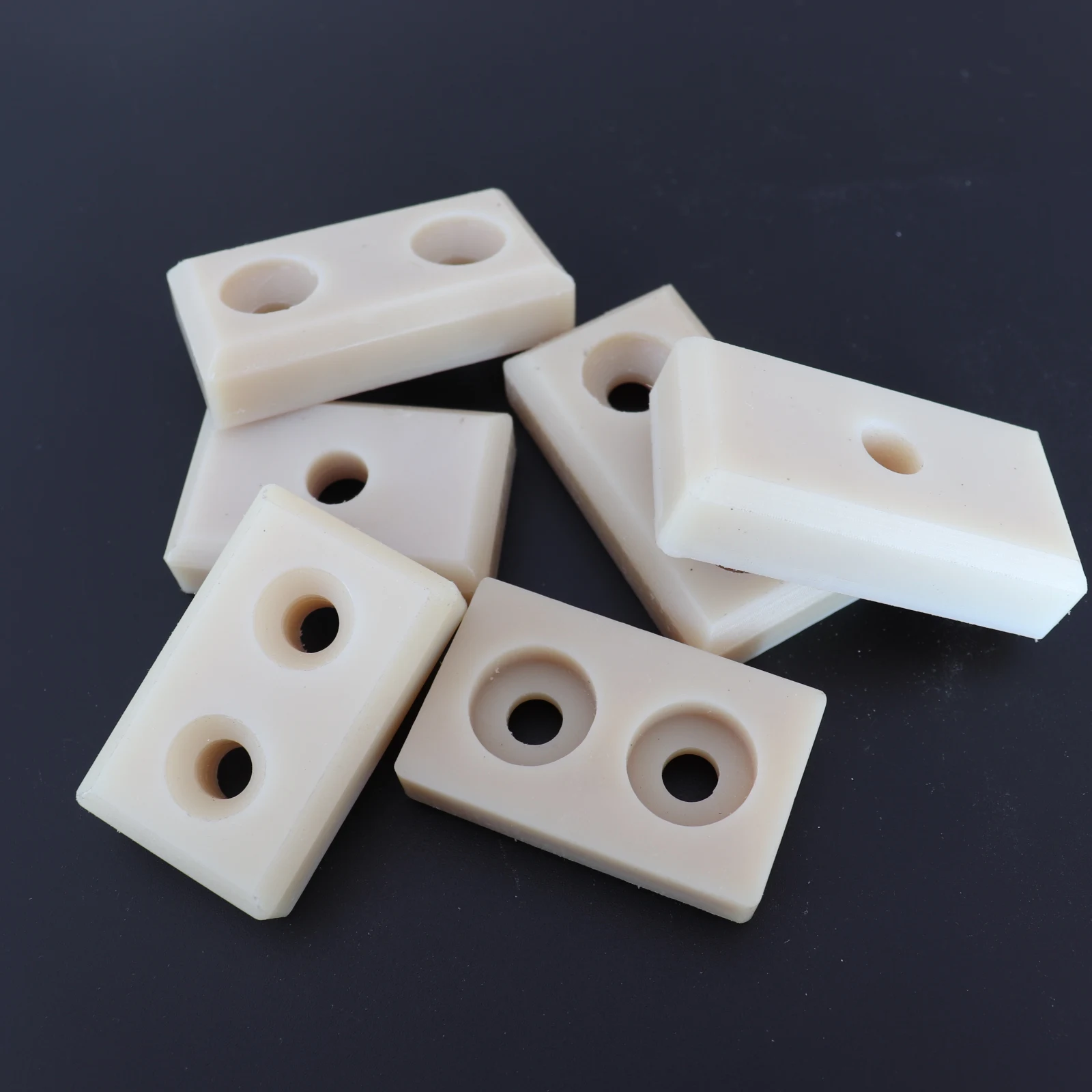 CNC customized plastic parts for machinery, turning white wear-resistant MC nylon parts, plastic blocks,