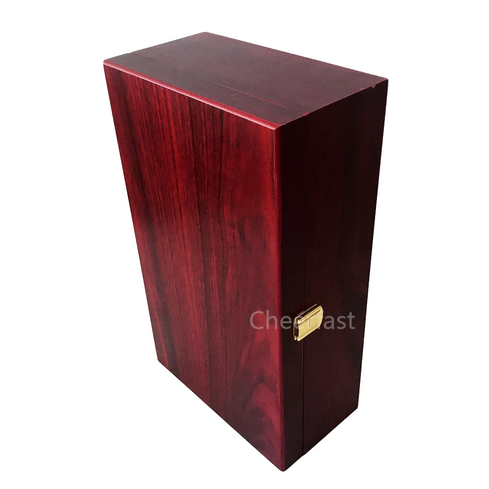 Lower Moq 8pcs Accessories Inside Double Wooden Wine Bottle Box