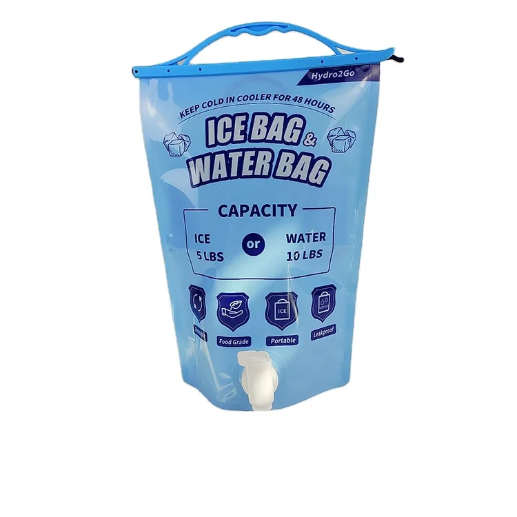 10lb Ice Water Bag, Large Leakproof Ice Bath Bags, 5lb Reusable Ice Bags