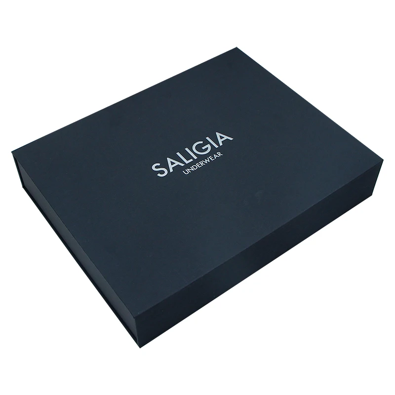 High Quality Black Cardboard Paper Box Personalized Magnetic Storage Custom logo Packaging Book Shaped Gift