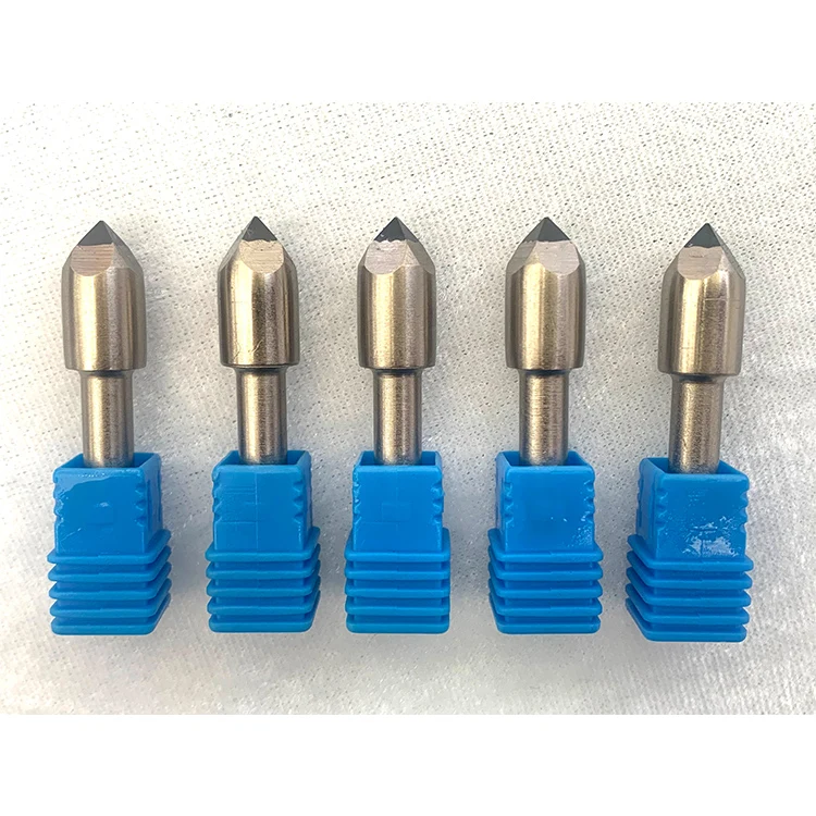 NEW 6MM carbide 2 fluts pcd router bit 2 flute carbide end mill mdf PCD diamond v shape 90 degree milling cutter for concrete