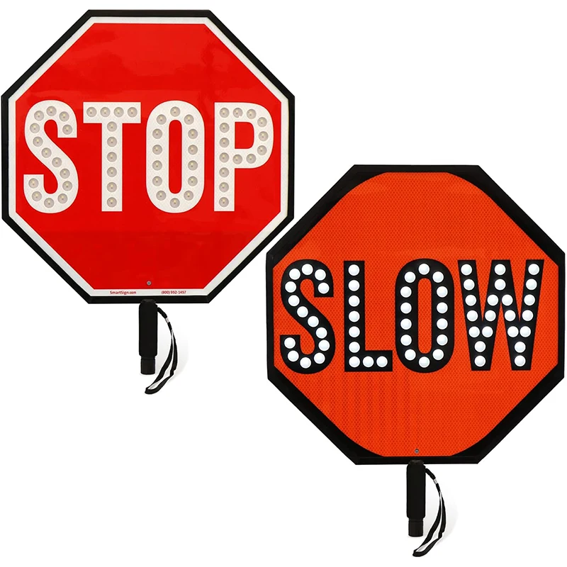 led hand held stop slow sign led traffic HIP Reflective warning products led safety  products