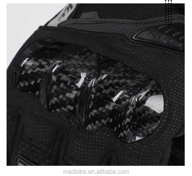 Motorcycle Motorbike motocross Anti Fall Carbon Fiber Knuckle pvc finger Joints Protection Touch Screen blue racing gloves