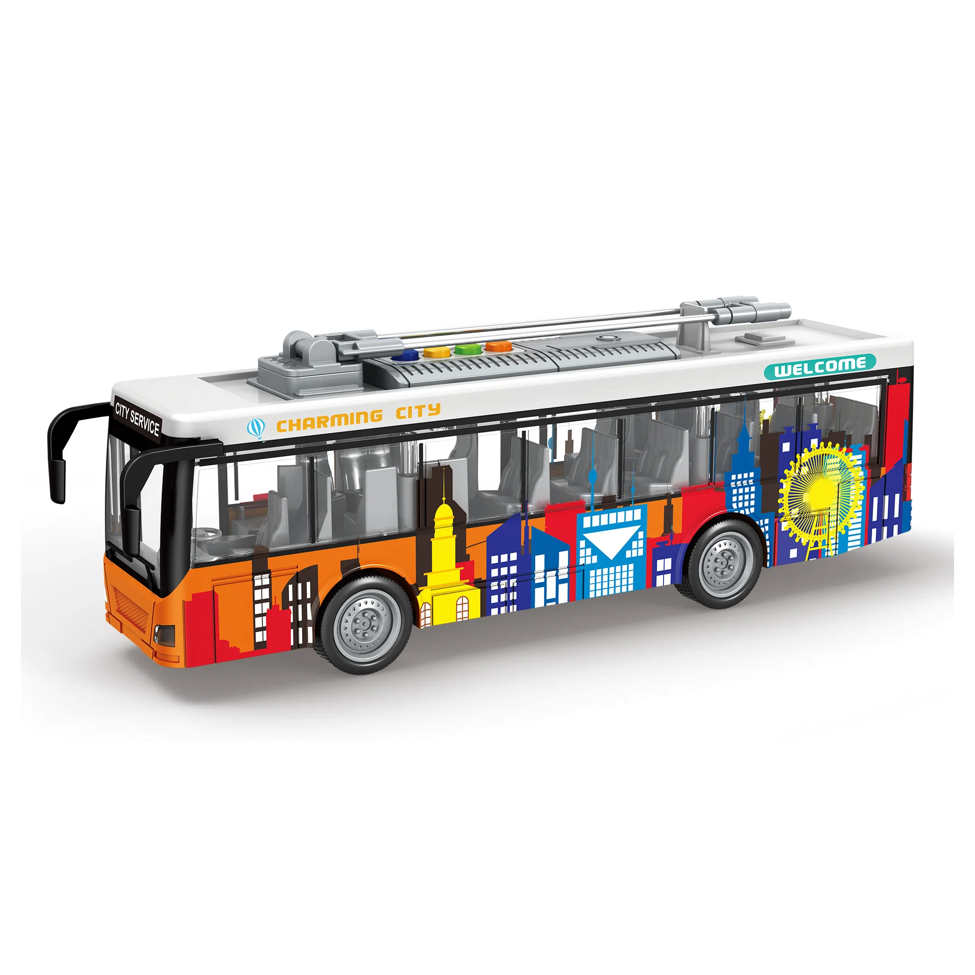 1:16 Scale City Tram and Sightseeing Bus Educational Toys