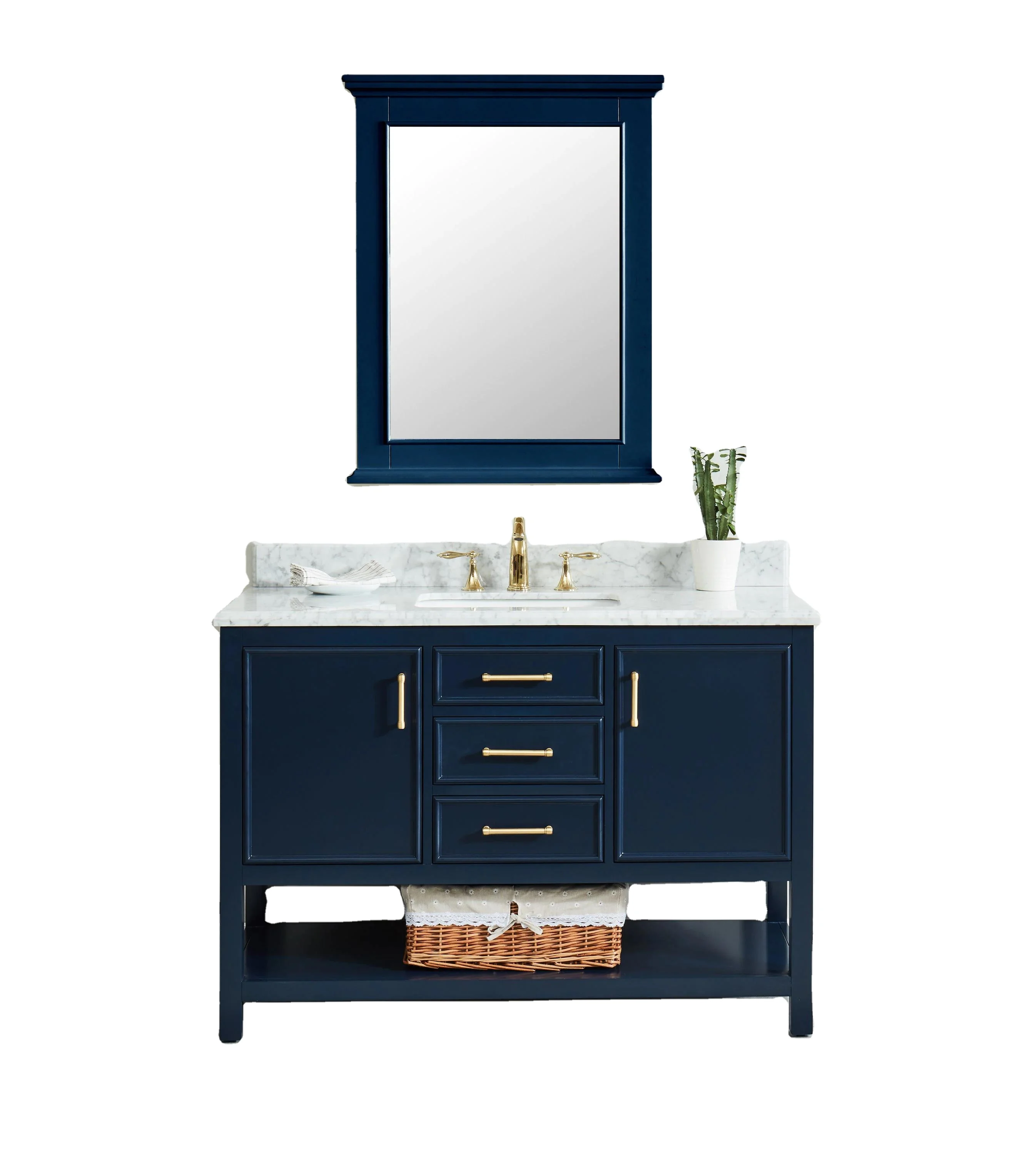 Комбинированный Шкаф для ванной комнаты и раковины, керамическая раковина с нижним креплением, хромированный смеситель для раковины с зеркалом