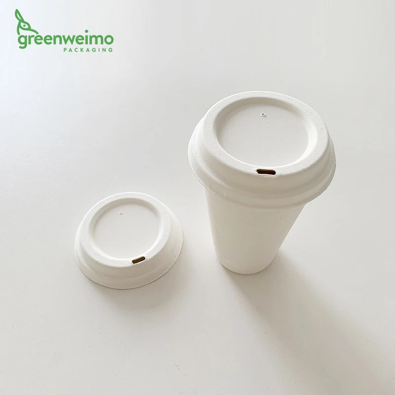 Disposable bagasse sugarcane pulp cup lid sugar cane bagasse ice cream cups and lids