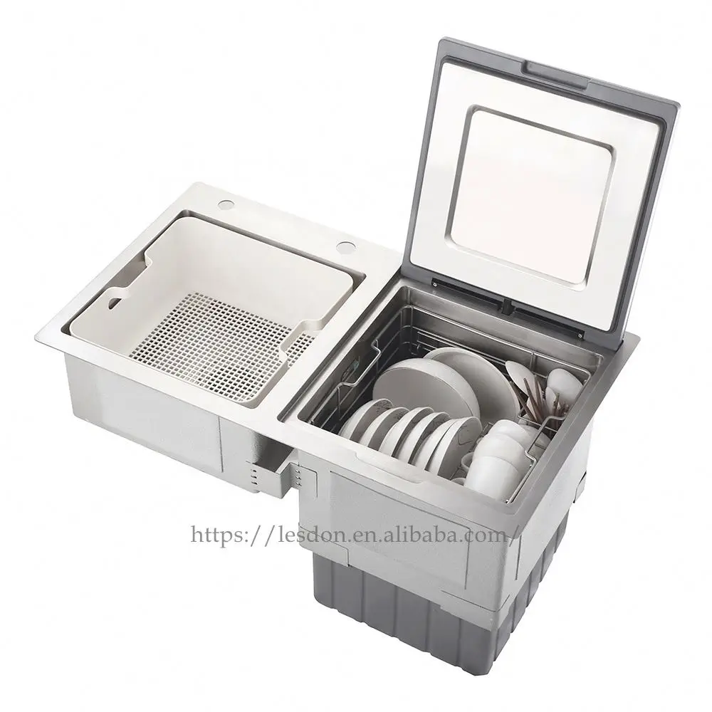 Professional Stainless Steel Kitchen Automatic Ultrasonic Built in Sink Dishwasher Machine for Home