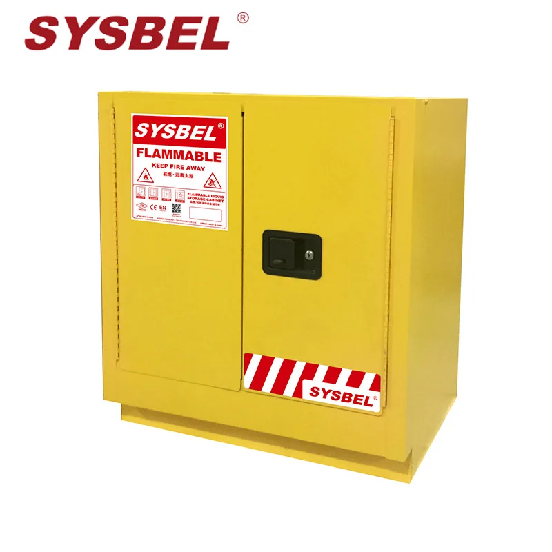 SYSBEL FM соответствует стандарту OSHA 19 галлонов л желтый 2 двери нижний счетчик шкаф для безопасного хранения легковоспламеняющихся химикатов