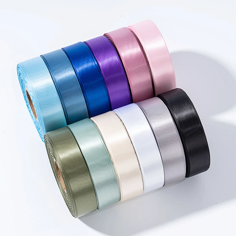 Light Sage Green Single-sided Satin Ribbon Recycled Polyester Ribbon for Fresh Flowers and Gift Packaging