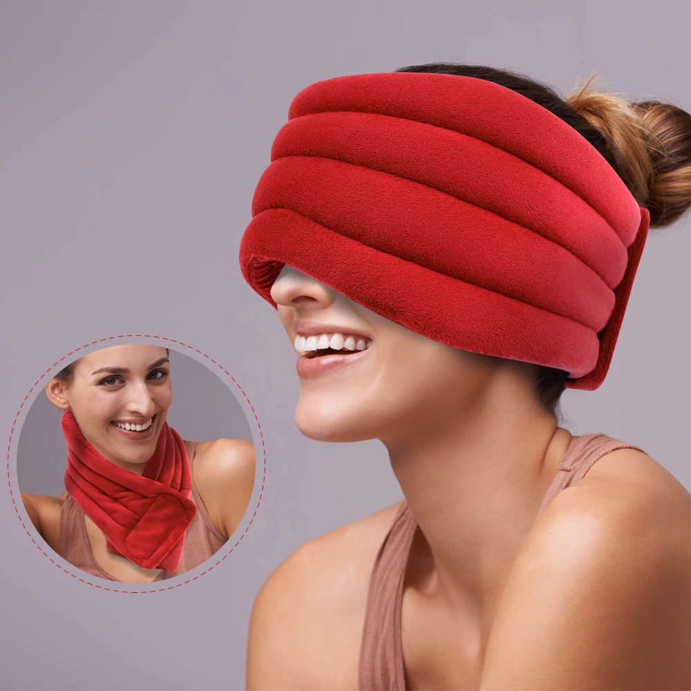 Pakcare Custom Multipurpose Moist Migraine Relief Cap Reusable Headache and Neck Wrap Heat Compress Mask for Dry Eye