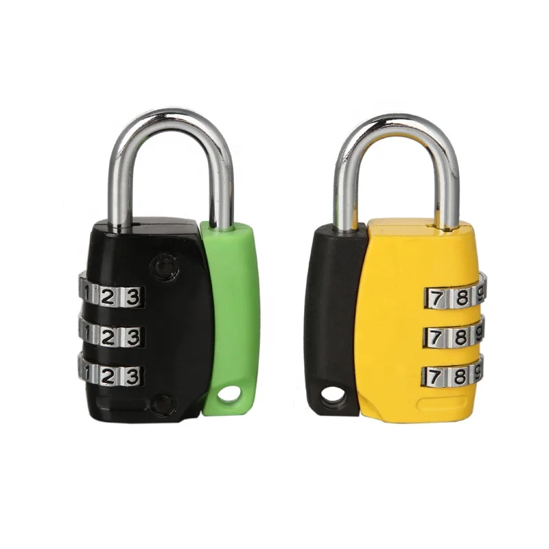 Best selling silver color body 60mm size 3 digit wheel classic cabinet lock