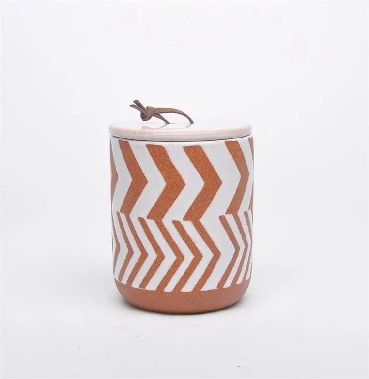 Hot sell Antique europe cylinder shape hand painted storage jars ceramic  canister with lid for kitchen