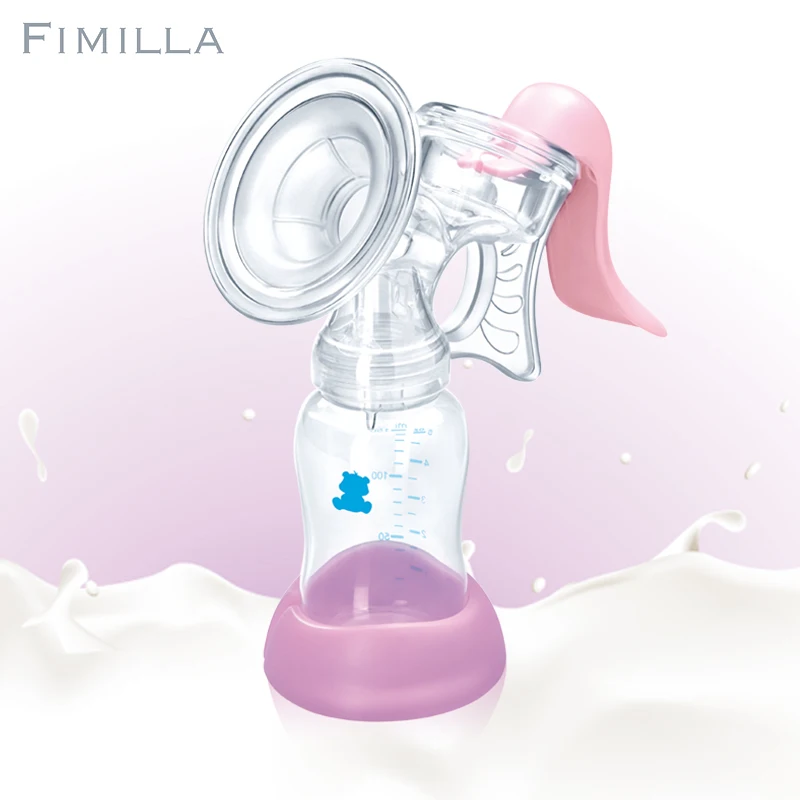 Baby Feeding Supplies Manual Silicone Breast Pump for Breastfeeding with Bottle