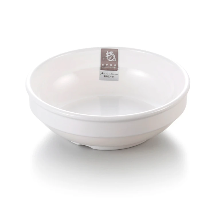 6.5 inch small round melamine white korean rice bowl
