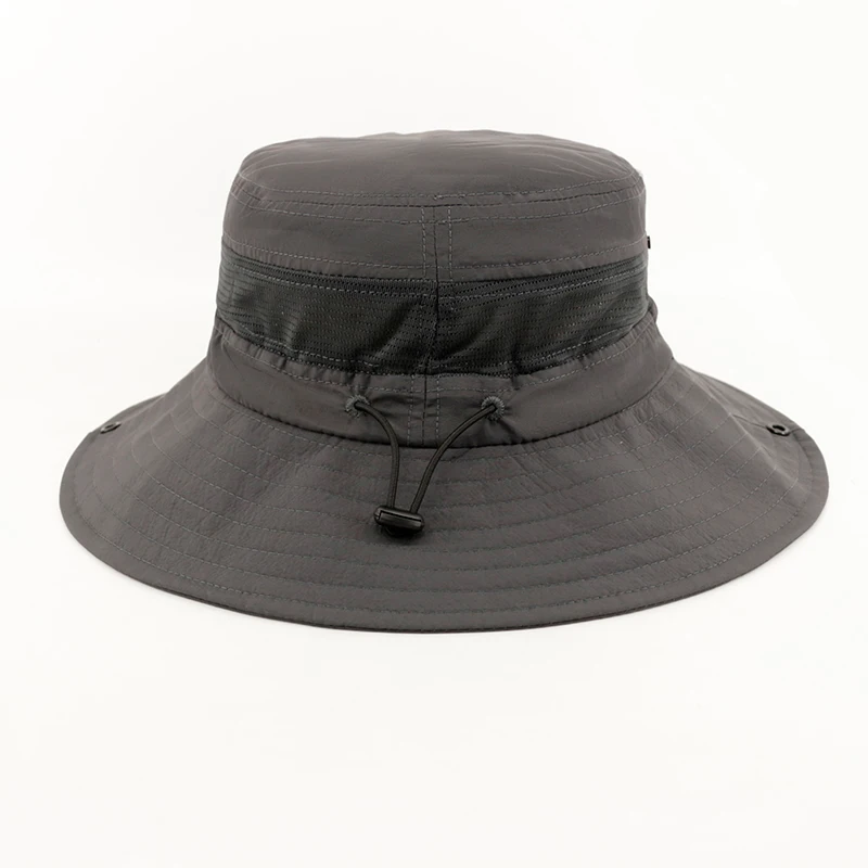 custom summer sun protection waterproof breathable quick dry mesh fisherman cap boonie bucket hat with string