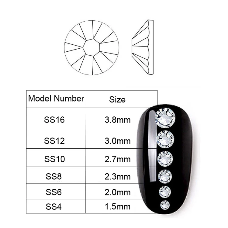 Rhinestones Nails Flat-back AB Crystal Strass 3D Charm Nail Art Decoration Accessories gem for Nails manicure NA053