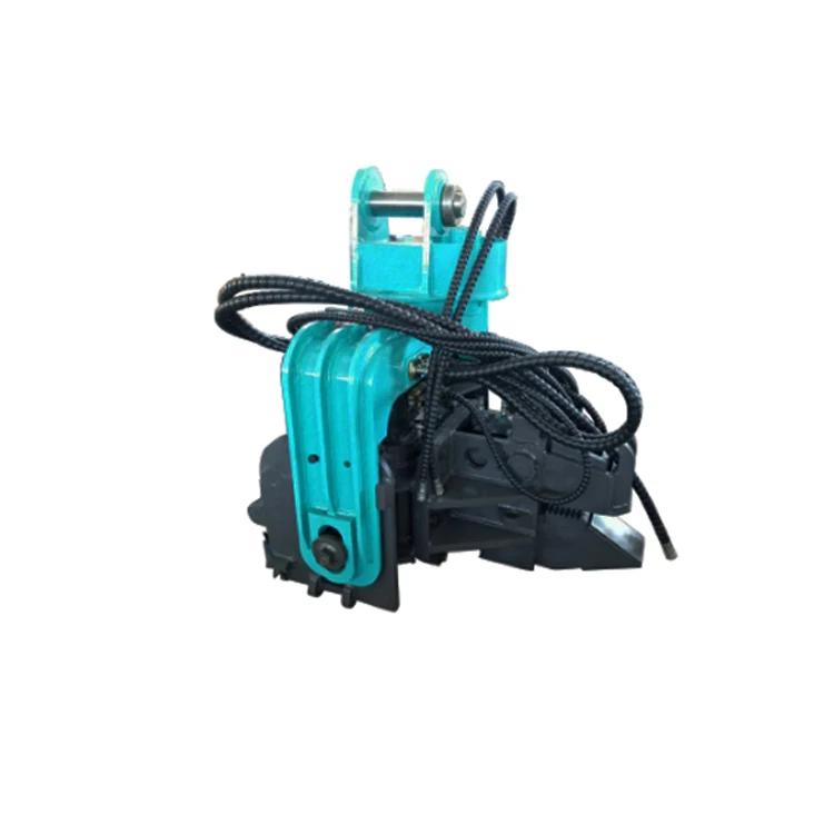 Excavator used hydraulic screw pile driver for solar projects