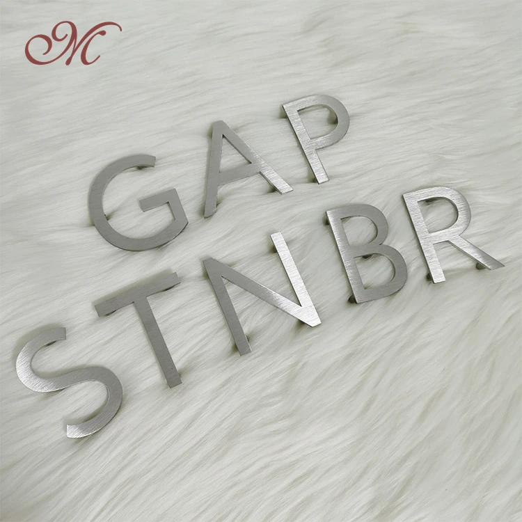 stainless steel silver color brushed signs wholesale vintage house number metal game sign