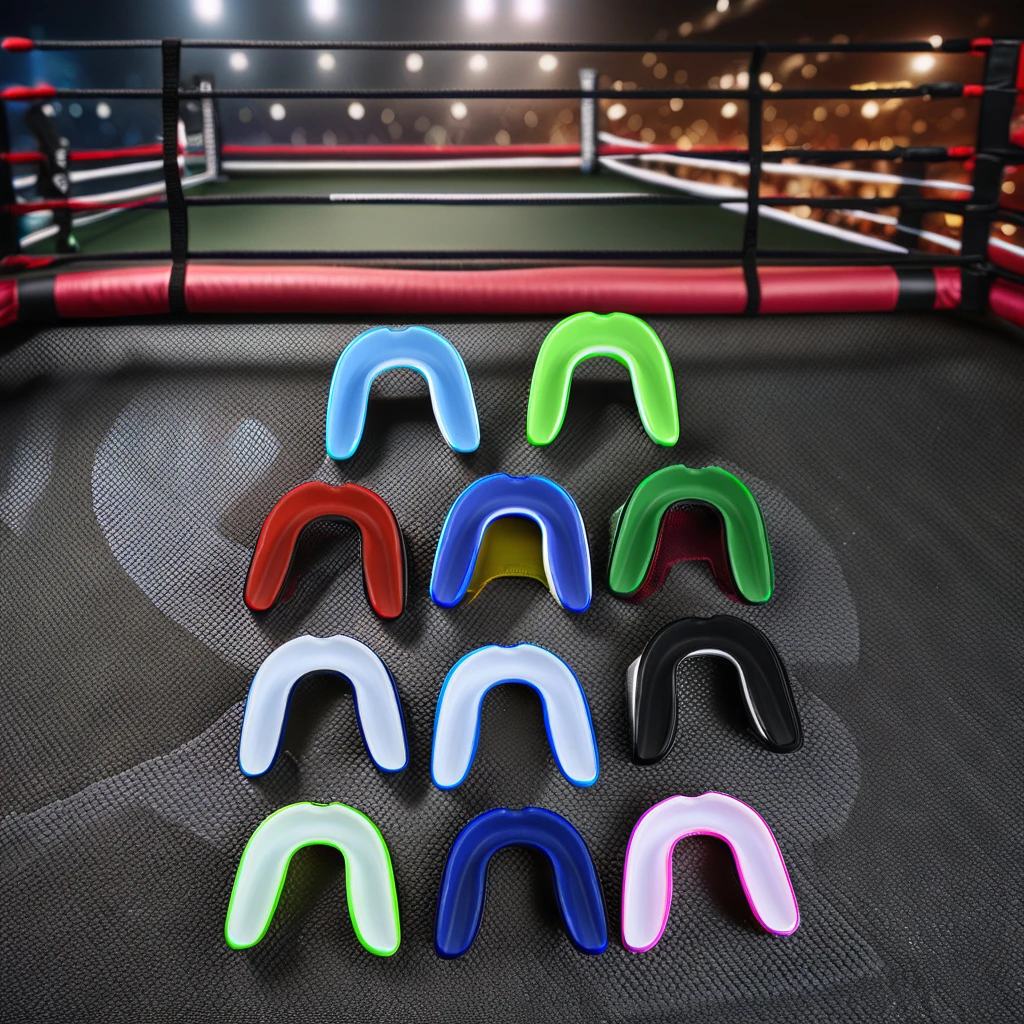 custom logo multi colors universal lightweight washable EVA football sport training mma teeth grinding mouth guard protector set