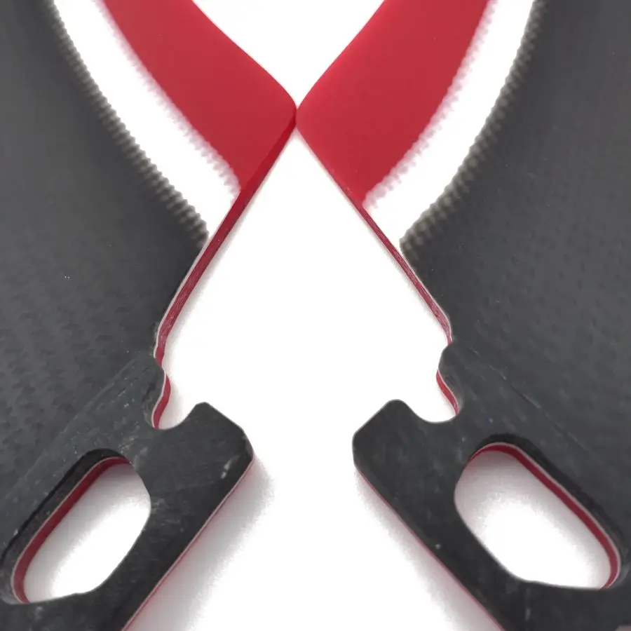 Split keel quad futu fins twin keel fiberglass valan fin two color layer twins fin