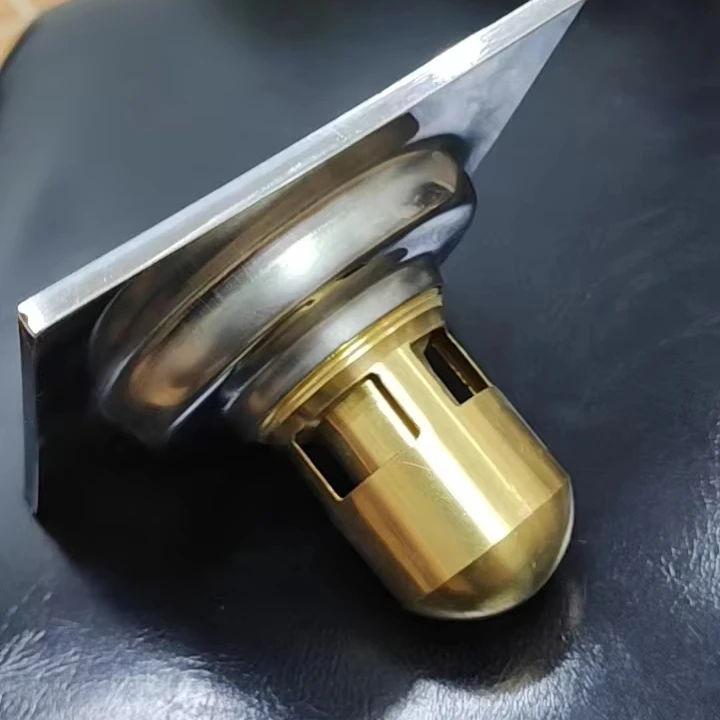 Stainless Steel Thickened Large Displacement Floor Drain for Washing Machine Brushed Rose Gold Chrom Bathroom Drains