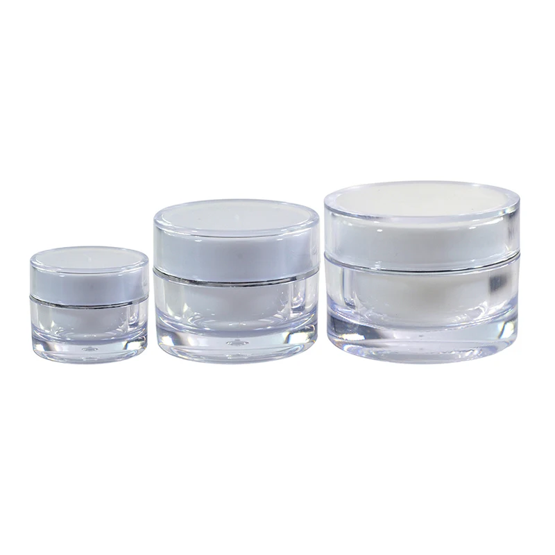 manufacturer 5g 10g 15g 20g 30g 50g plastic jar containers double wall cosmetic clear custom empty acrylic jars with lids