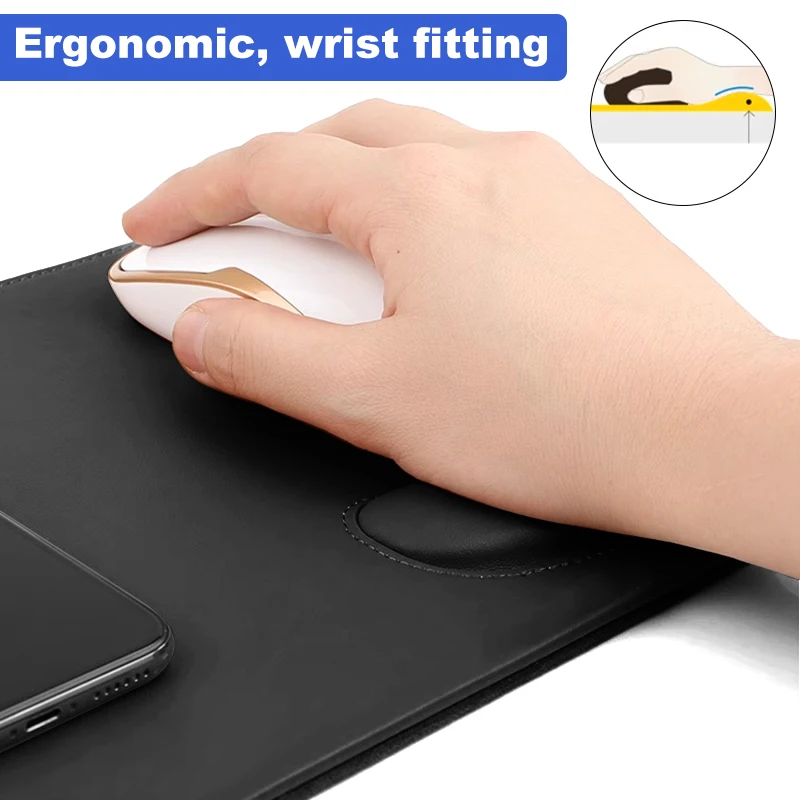 Custom Mat LED LOGO 15W Desk Wireless Charger Gaming  Mouse Pad Large Gamer  Wireless Charge Mouse Pad