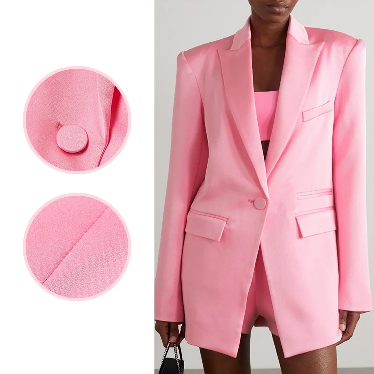 2022 Trend New Satin pink Ladies Suits Multicolor Custom ensemble blazer femme womens blazer