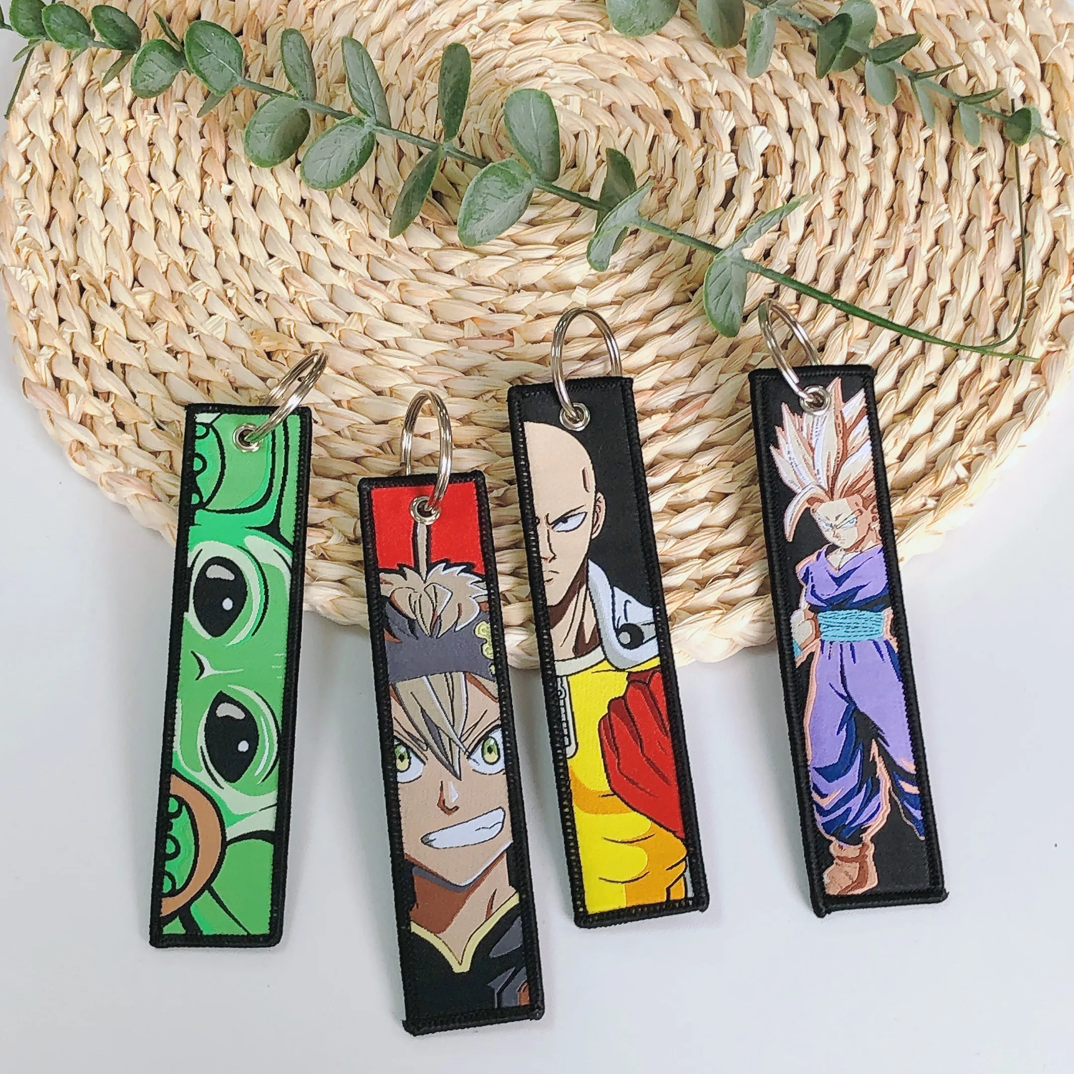 Custom Jet tag  Keychain Embroidery Cute Anime Double-sided Keychain Motorcycle Car Anime Embroidery Keych