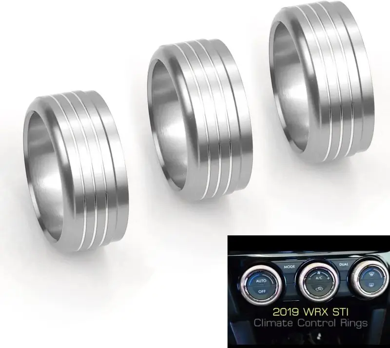 AC Climate Control Knob Ring Covers Fit Subaru WRX STI 2015-2019, Impreza 2014-2016, Forester 2014-2018, XV Crosstrek 2013-2017