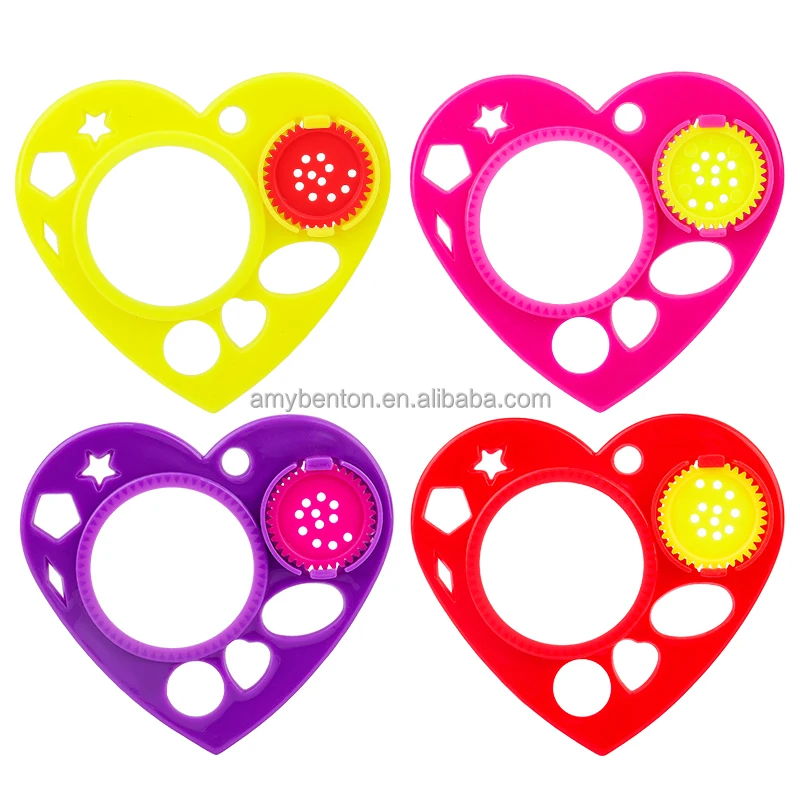 2025 Plastic Drawing Stencils Heart Stencils for Kids Colorful Drawing Template Kit