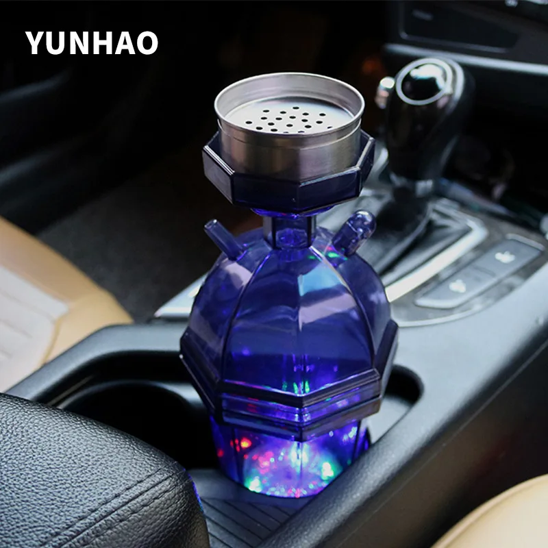 Single Tube Acrylic Bottle Hookah Cup Shisha Set Transparent Narguile Bar Party Shisha Bowl Water Hose Led Light Accessories