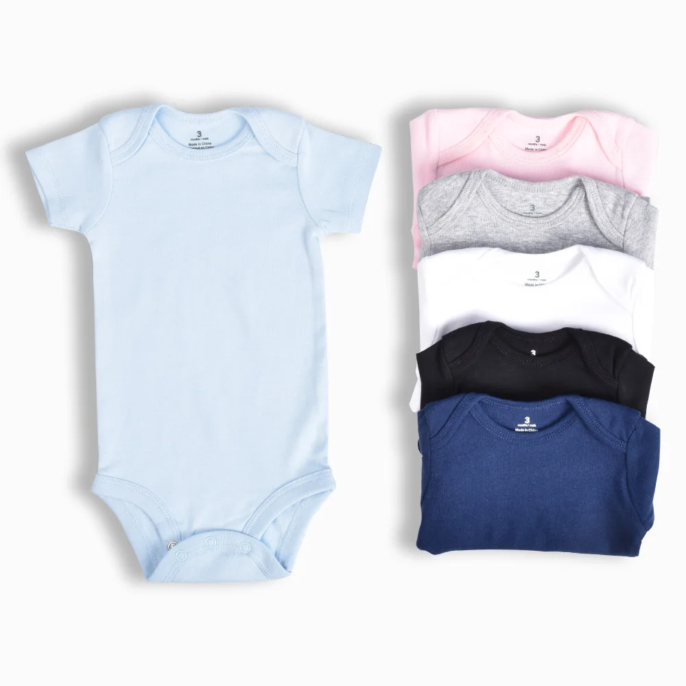 Newborn unisex 0-12 months infant and toddler clothing Bodysuit soft 100% cotton infant rompers Custom logo blank baby onesie