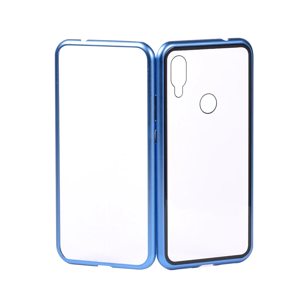 2020 New Models 9H Tempered Glass Back Cover 360 Metal Flip Magnetic Phone Case  For redmi 7/Y3