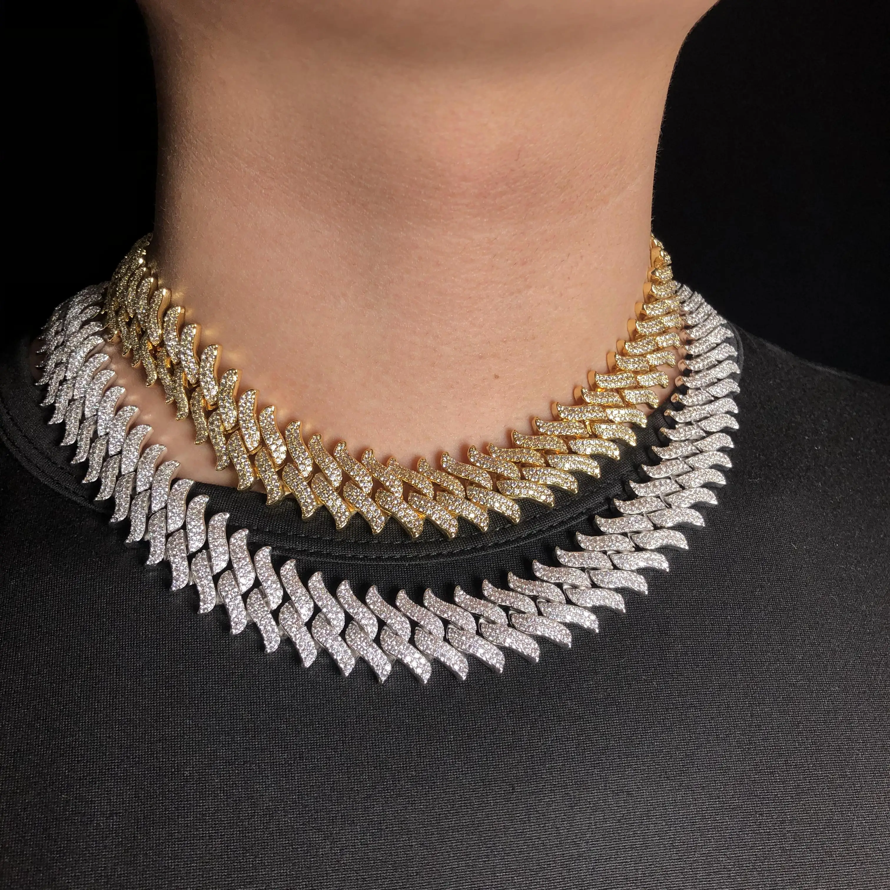 YSS Jewelry wholesale 15mm Spiked Diamond Cuban Chain